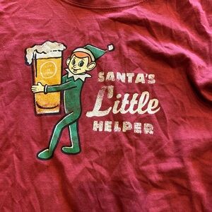 Life Is Good Red Santa's Little Helper Long Sleeve Tee